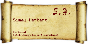 Simay Herbert névjegykártya